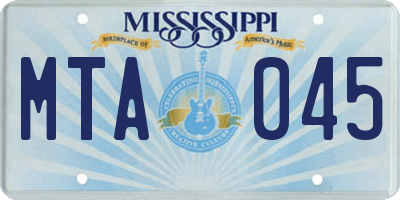 MS license plate MTA045
