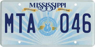 MS license plate MTA046