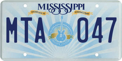 MS license plate MTA047