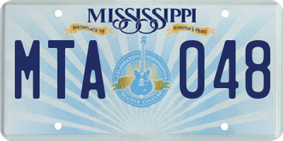 MS license plate MTA048