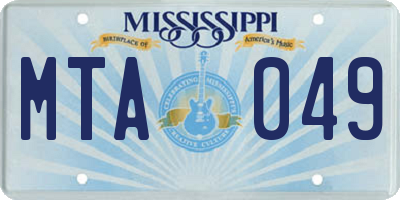 MS license plate MTA049