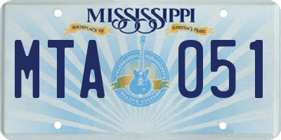 MS license plate MTA051
