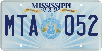 MS license plate MTA052
