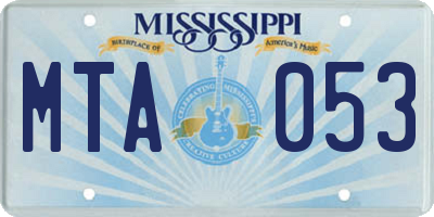 MS license plate MTA053