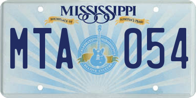 MS license plate MTA054