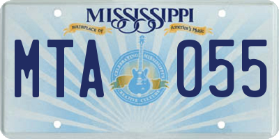 MS license plate MTA055