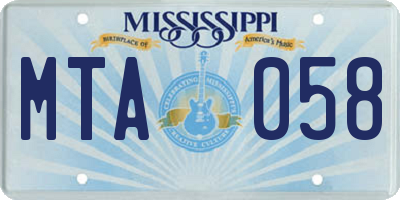 MS license plate MTA058