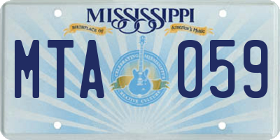 MS license plate MTA059