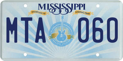 MS license plate MTA060