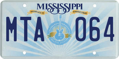 MS license plate MTA064