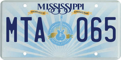 MS license plate MTA065