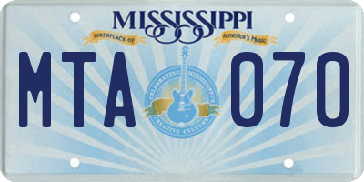 MS license plate MTA070