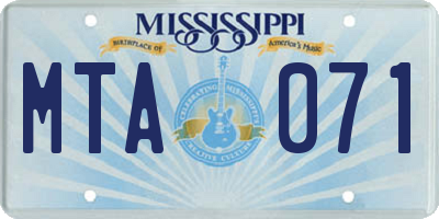 MS license plate MTA071