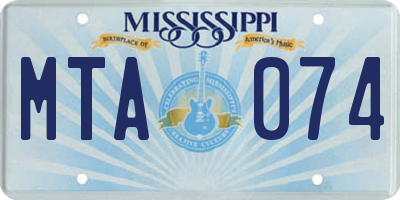 MS license plate MTA074