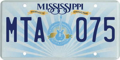 MS license plate MTA075