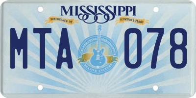 MS license plate MTA078