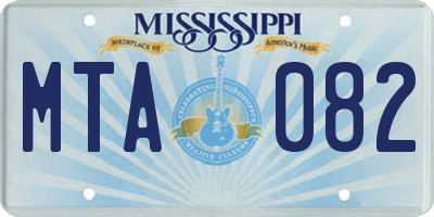 MS license plate MTA082