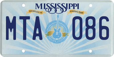 MS license plate MTA086