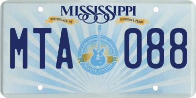 MS license plate MTA088