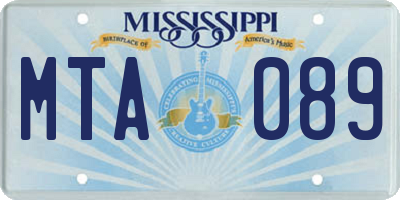 MS license plate MTA089