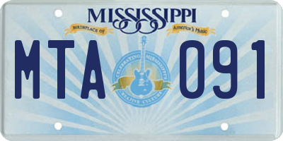 MS license plate MTA091