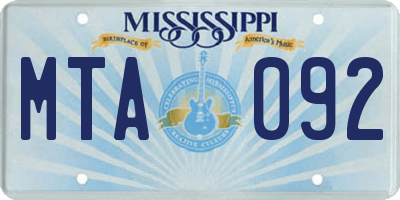 MS license plate MTA092