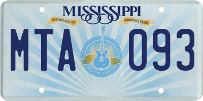 MS license plate MTA093