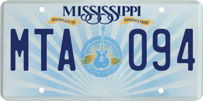 MS license plate MTA094