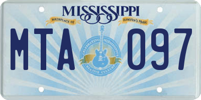 MS license plate MTA097