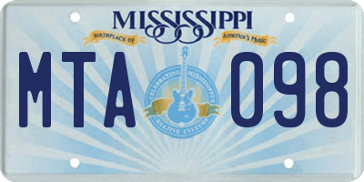 MS license plate MTA098