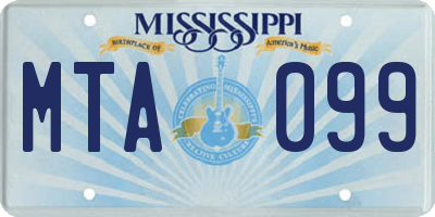 MS license plate MTA099