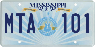 MS license plate MTA101