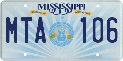 MS license plate MTA106