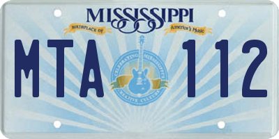 MS license plate MTA112