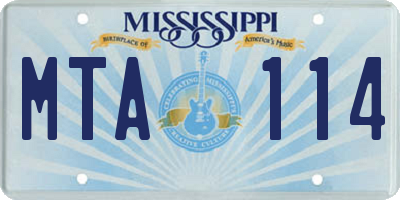 MS license plate MTA114