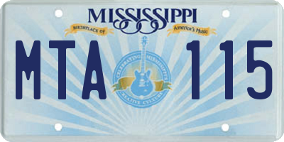 MS license plate MTA115