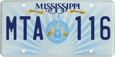 MS license plate MTA116