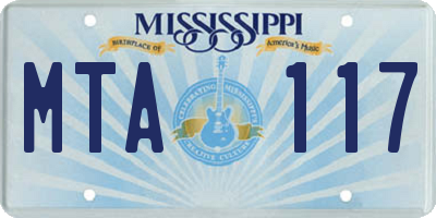 MS license plate MTA117