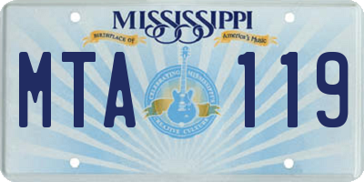 MS license plate MTA119