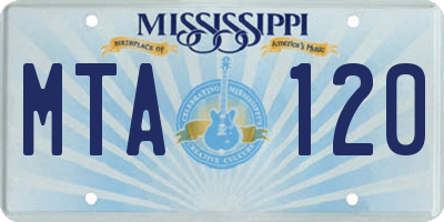 MS license plate MTA120