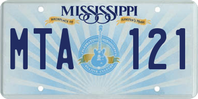 MS license plate MTA121