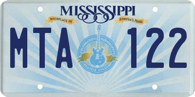 MS license plate MTA122