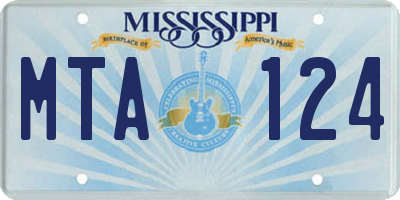 MS license plate MTA124
