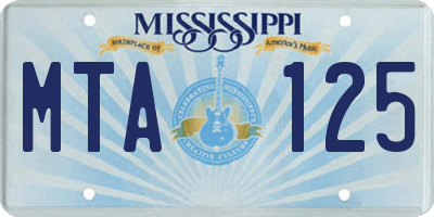MS license plate MTA125