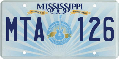 MS license plate MTA126