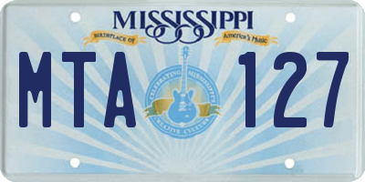 MS license plate MTA127