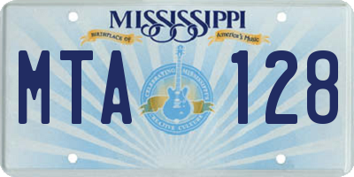MS license plate MTA128