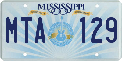 MS license plate MTA129