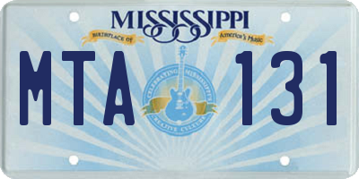 MS license plate MTA131