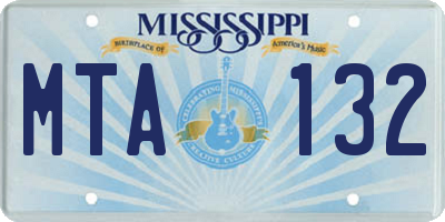 MS license plate MTA132